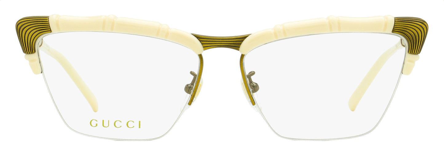 Gucci Bamboo Signature Eyeglasses GG0660O 002 Ivory/Antique Gold 58mm