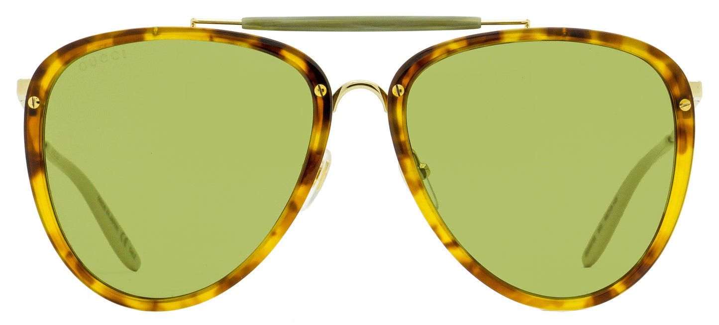 Gucci Pilot Sunglasses GG0672S 003 Gold/Havana 58mm 672