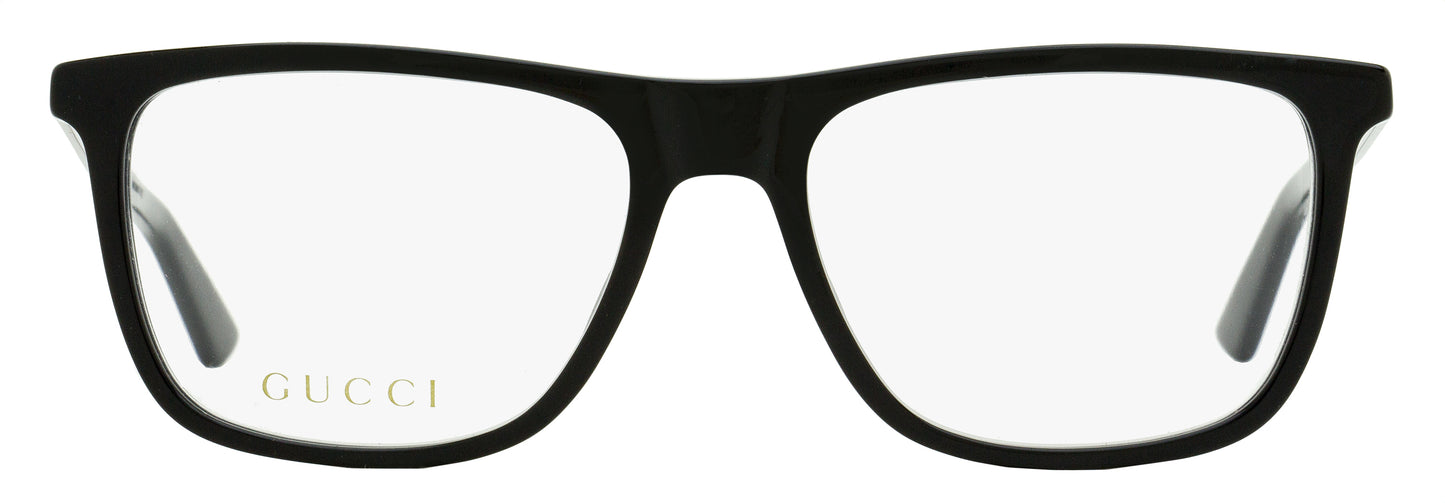 Gucci Classic Rectangular Eyeglasses GG0691O 001 Black/Ruthenium 54mm