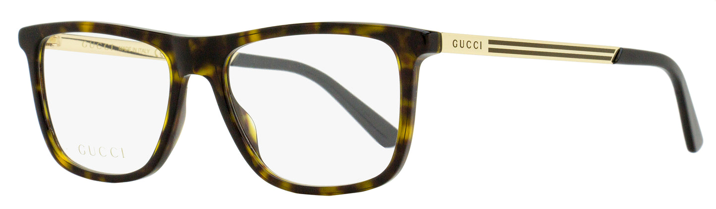 Gucci Classic Rectangular Eyeglasses GG0691O 002 Havana/Gold 54mm