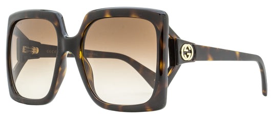 Gucci Square Sunglasses GG0876S 002 Dark Havana 60mm 876