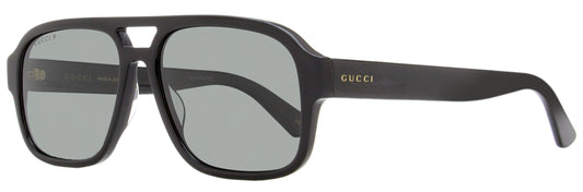 Gucci Rectangular Sunglasses GG0925S 005 Black Polarized 58mm 925