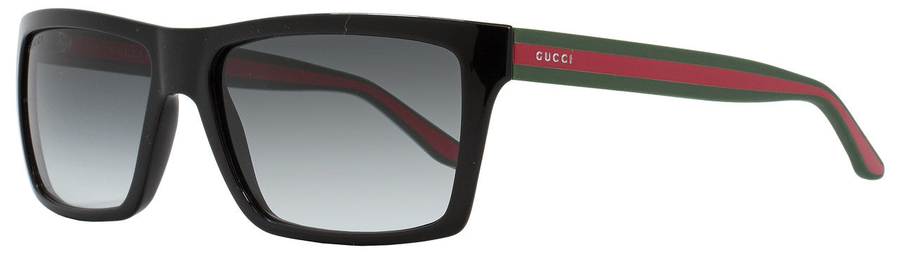 Gucci Rectangular Sunglasses GG1013S 51NPT Shiny Black/Red/Green 1013