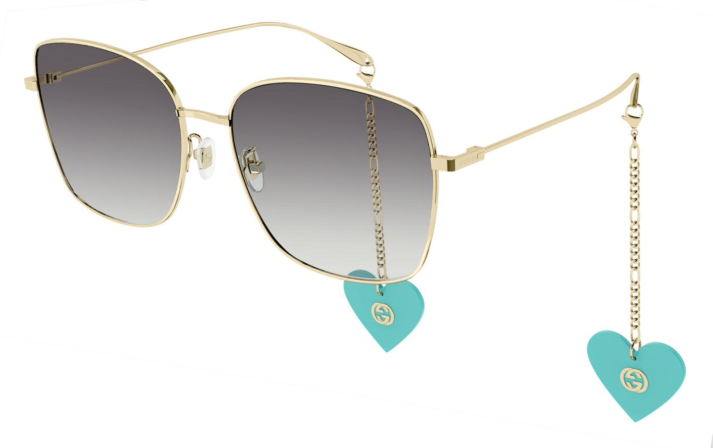 Gucci Square Pendant Sunglasses GG1030SK 003 Gold 60mm