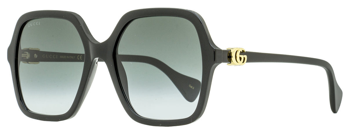 NWT Gucci GG1072S Black Rectangle 56mm Sunglasses Gucci GG1072SA XL (56 - 18) with Black lenses and Black  main image 4