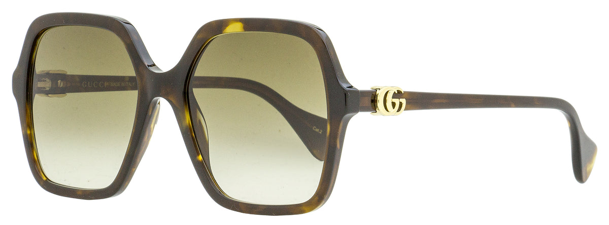Gucci Square Sunglasses GG1072S 002 Havana/Gold 56mm 1072 