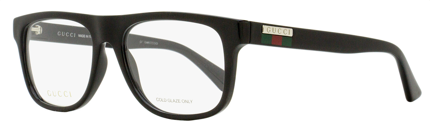 Gucci Flat Browline Eyeglasses GG1117O 001 Black 56mm