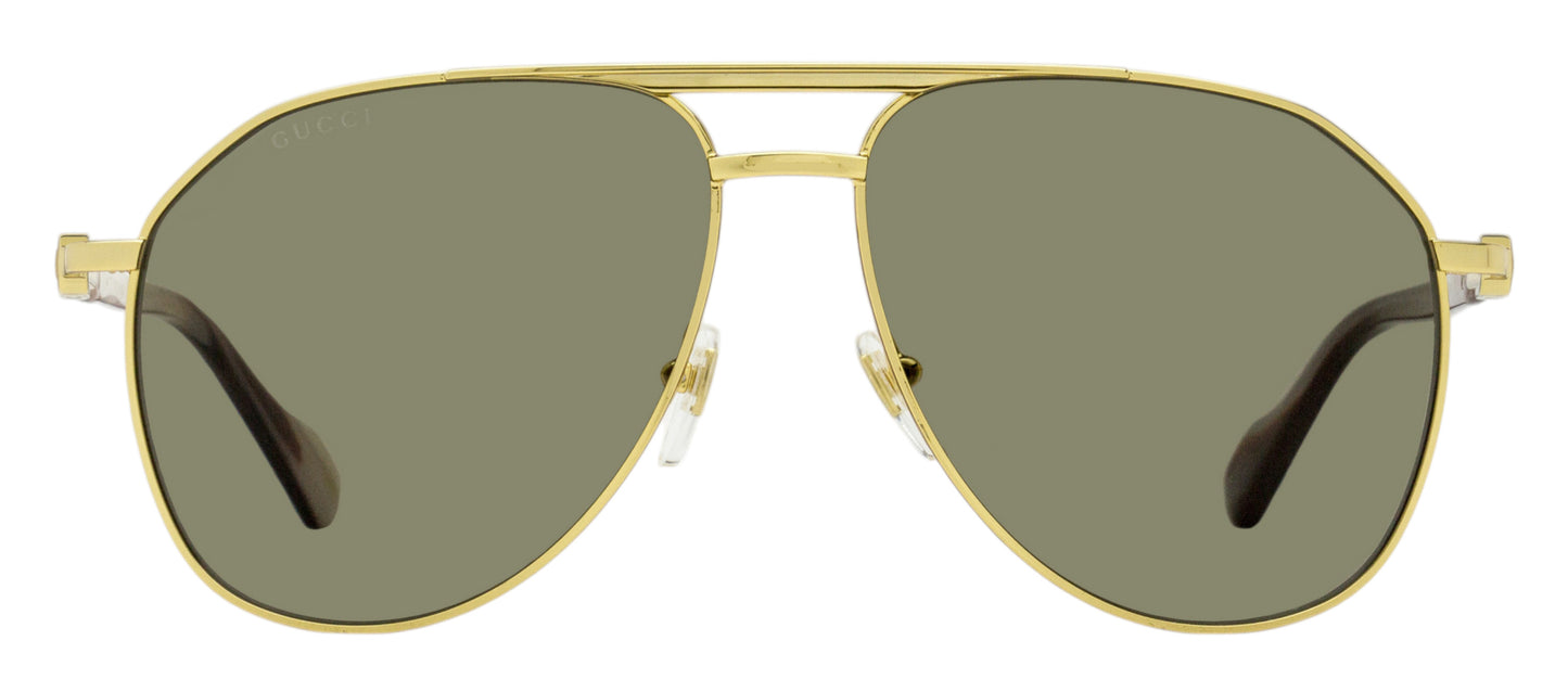 Gucci Classic Pilot Sunglasses GG1220S 002 Gold/Horn 59mm
