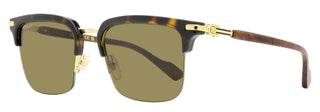 Gucci Semi-Rimless Browline Sunglasses GG1363S 002 Havana/Gold 53mm