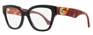 Gucci Sculpted Square Eyeglasses GG1424O 007 Black/Havana 54mm