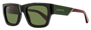 Gucci Bilayer Rectangular Sunglasses GG1668S 003 Black/Green/Red 52mm