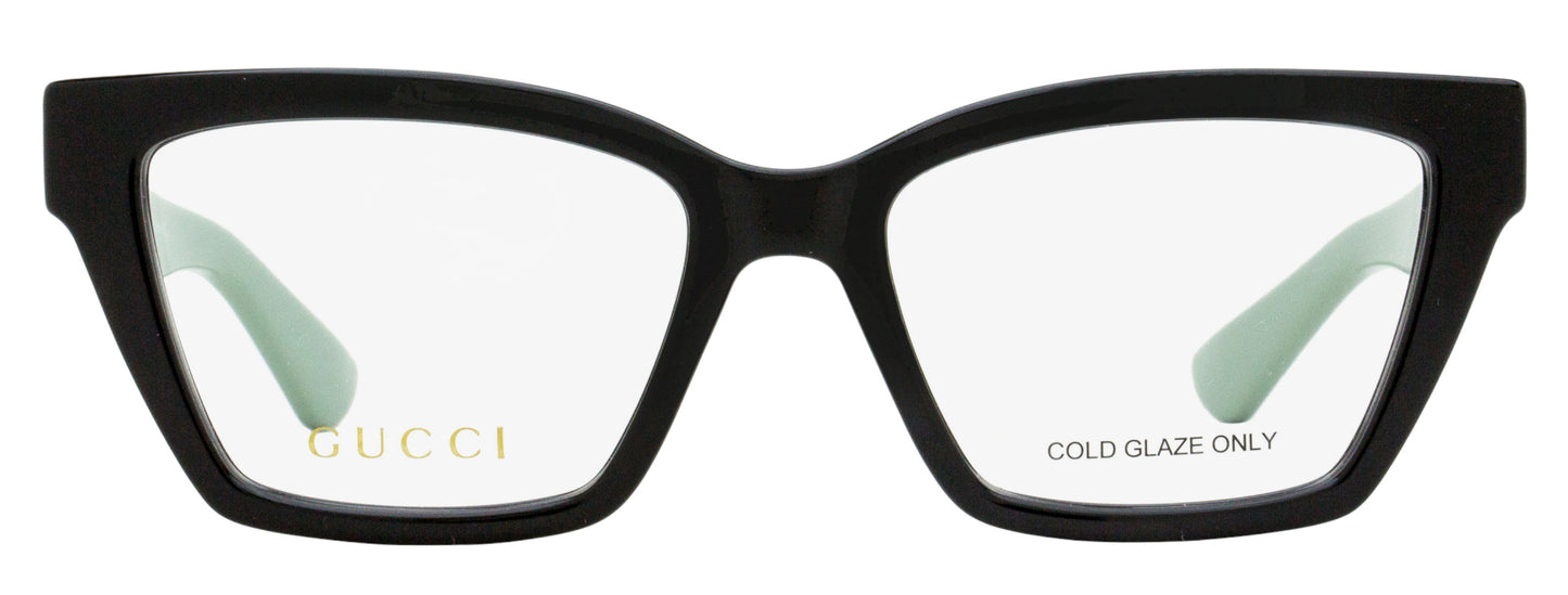 Gucci Squared Cat-Eye Eyeglasses GG1715O 004 Black/Green 53mm