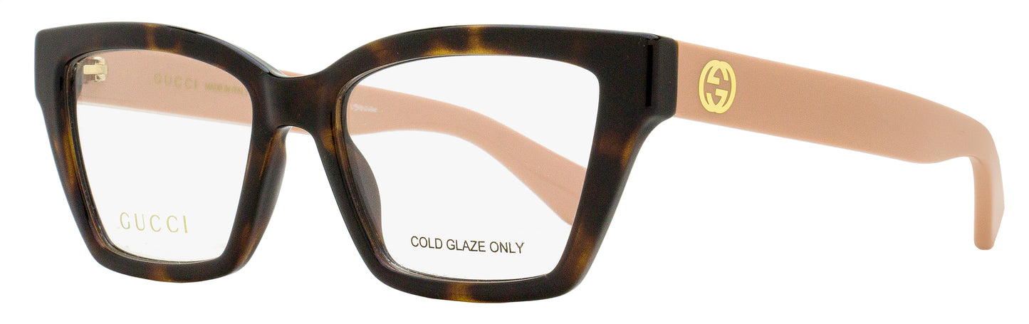 Gucci Squared Cat-Eye Eyeglasses GG1715O 005 Havana/Pink 53mm