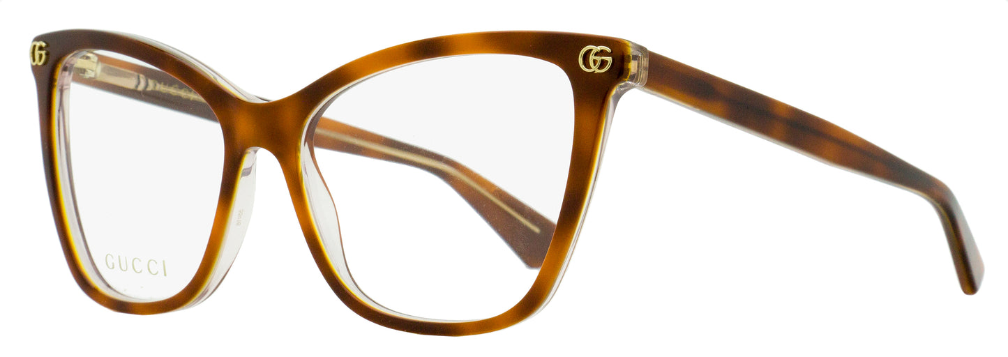 Gucci Emblem Butterfly Eyeglasses GG1817O 004 Havana/Clear 55mm