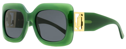 Jimmy Choo Rectangular Sunglasses Gaya PEFIR Green/Gold 54mm