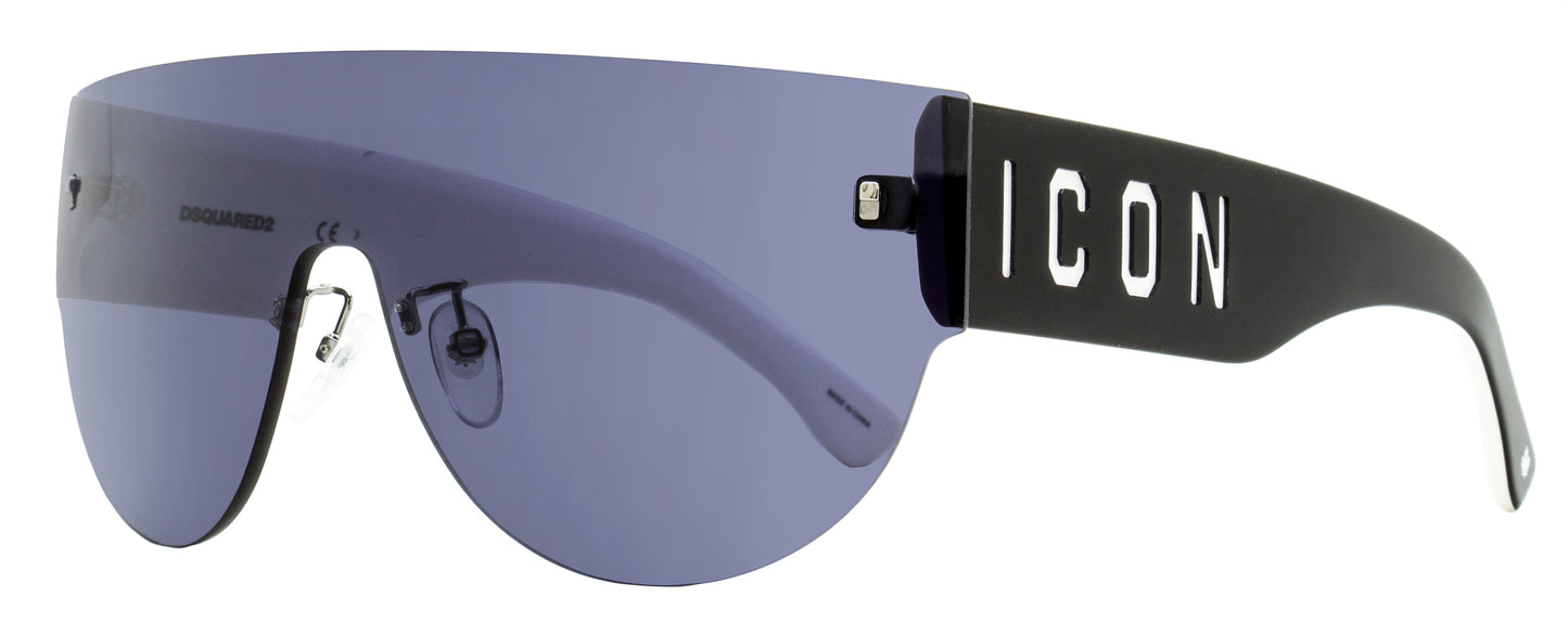 Dsquared2 Icon Shield Sunglasses Icon 0002/S 80SIR Black/White 99mm