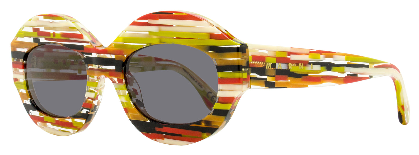 Marni Oval Sunglasses Ik Kil Cenote VJU Spacey Stripey 54mm