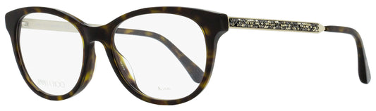 Jimmy Choo Oval Eyeglasses JC202 086 Havana/Gold 52mm