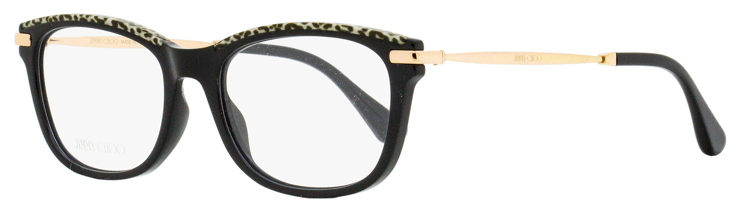 Jimmy Choo Rectangular Eyeglasses JC248 FP3 Black/Leopard/Gold 53mm