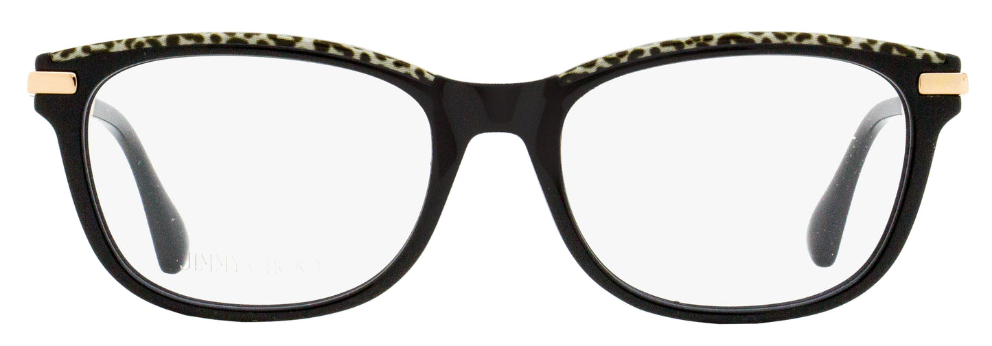 Jimmy Choo Rectangular Eyeglasses JC248 FP3 Black/Leopard/Gold 53mm