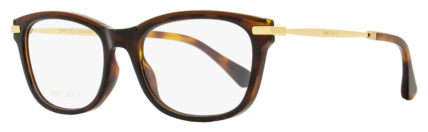 Jimmy Choo Rectangular Eyeglasses JC248 OCY Havana/Gold 53mm