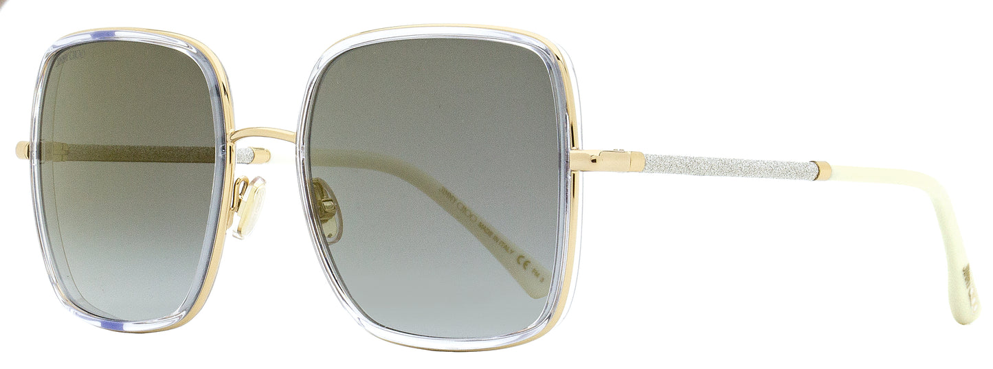 Jimmy Choo Square Sunglasses Jayla/S LOJFQ Gold/Crystal/White 57mm