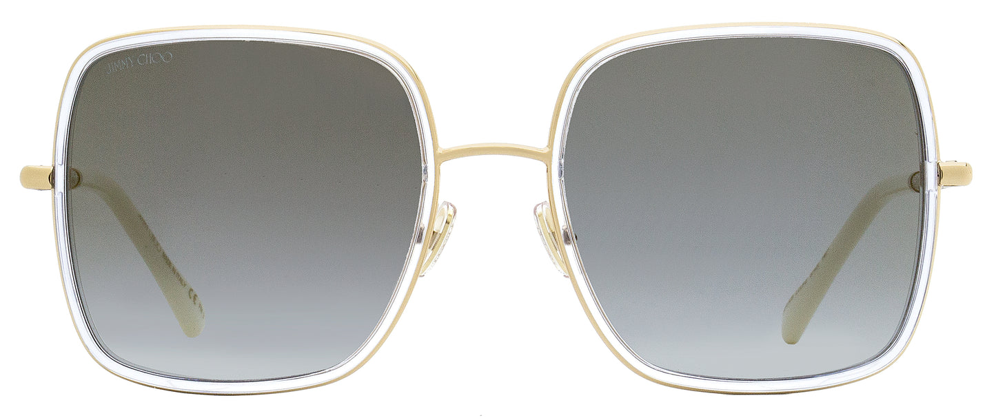 Jimmy Choo Square Sunglasses Jayla/S LOJFQ Gold/Crystal/White 57mm