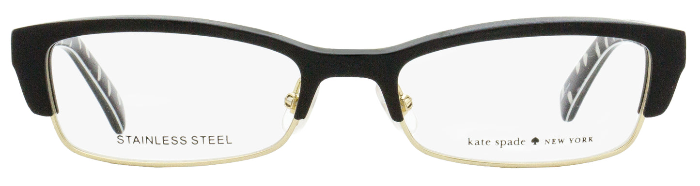 Kate Spade Rectangular Eyeglasses Joetta 807 Black/Gold 52mm