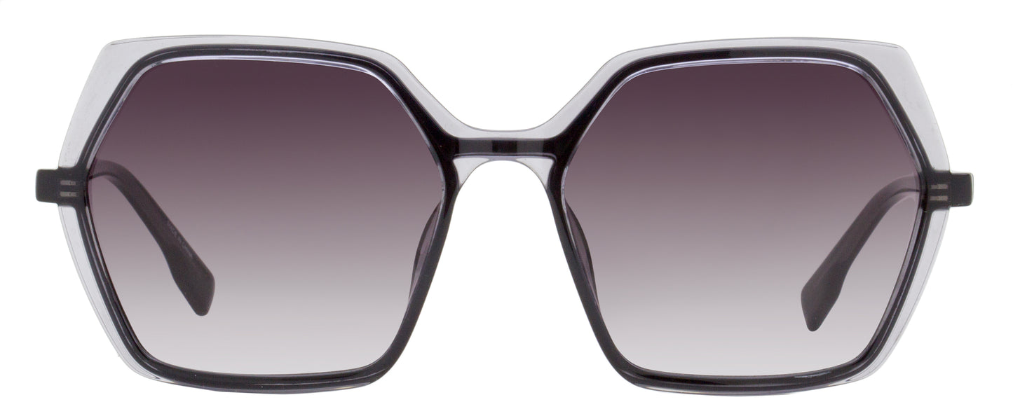 Karl Lagerfeld Hexagonal Sunglasses KL6083S 009 Transparent Gray 56mm