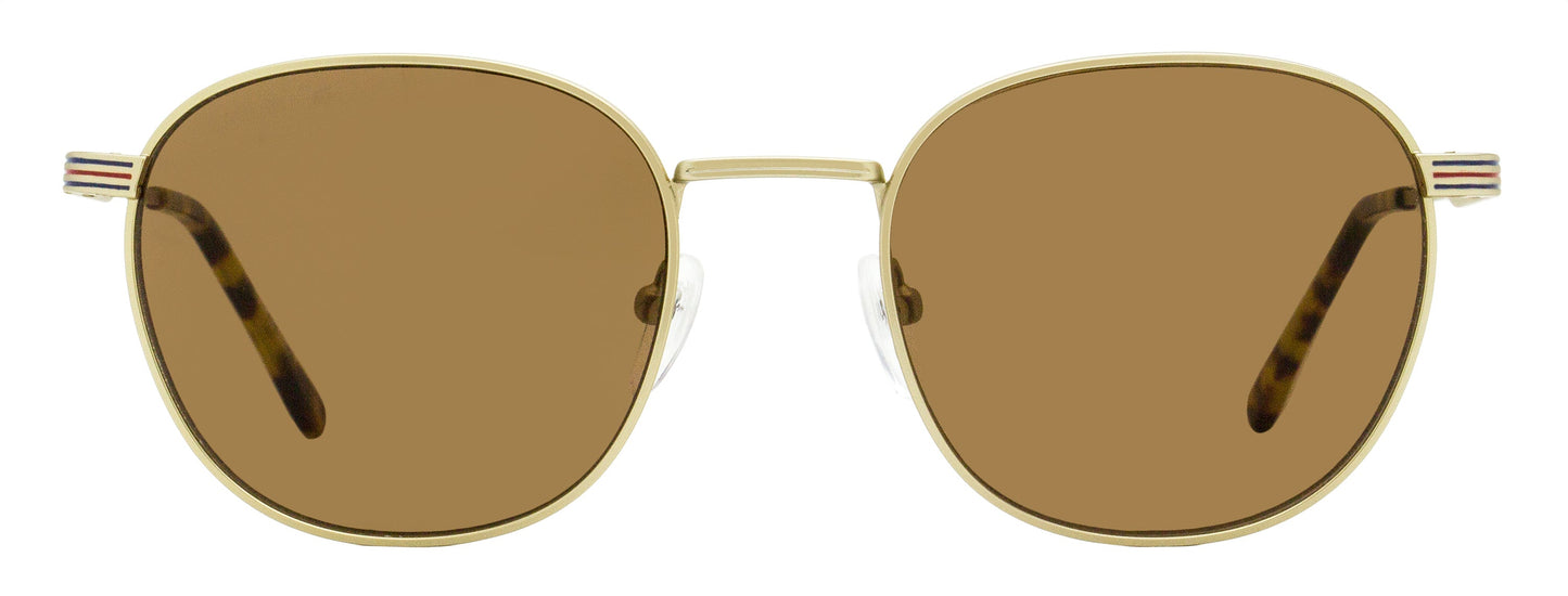 Lacoste Oval Color Stripe Sunglasses L251S 710 Matte Gold 52mm