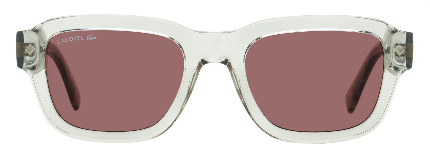 Lacoste L.12.12 Trim Rectangular Sunglasses L6048S 038 Clear Gray 51mm