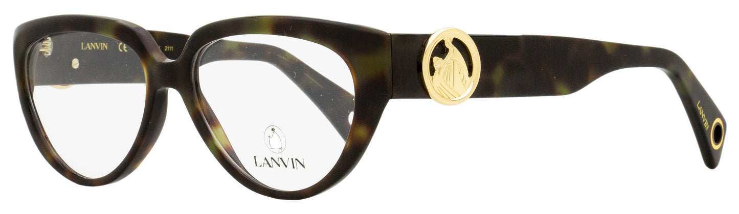 Lanvin LNV2600 Cat Eye Eyeglasses 317 Green Havana 55mm