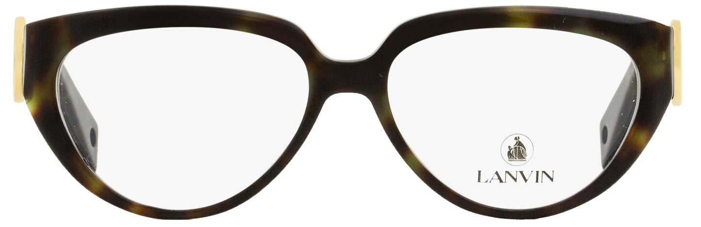 Lanvin LNV2600 Cat Eye Eyeglasses 317 Green Havana 55mm