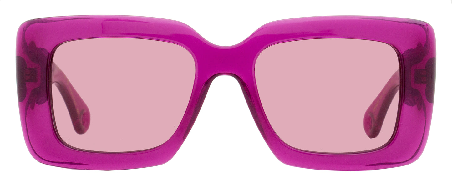 Lanvin Rectangular Sunglasses LNV642S 654 Fuchsia 52mm