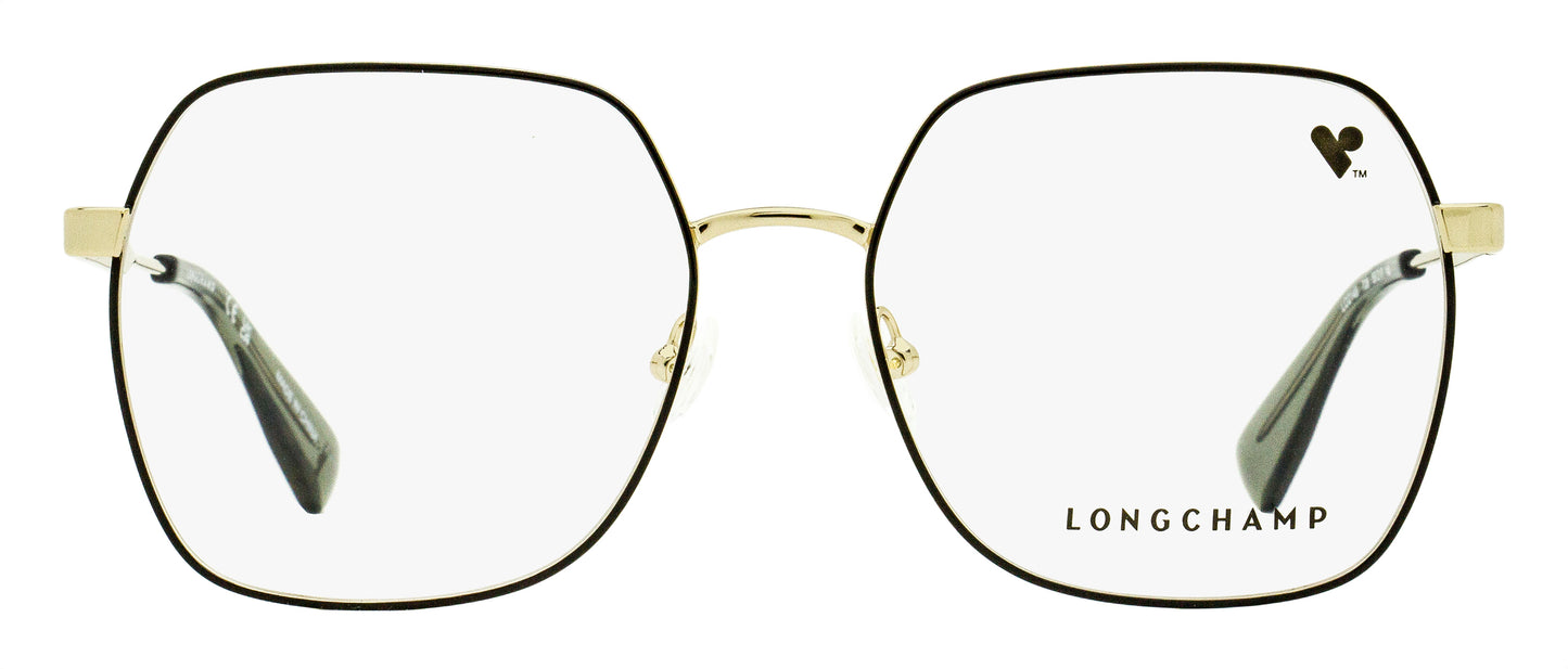 Longchamp LGP Square Eyeglasses LO2148 728 Gold/Black 55mm