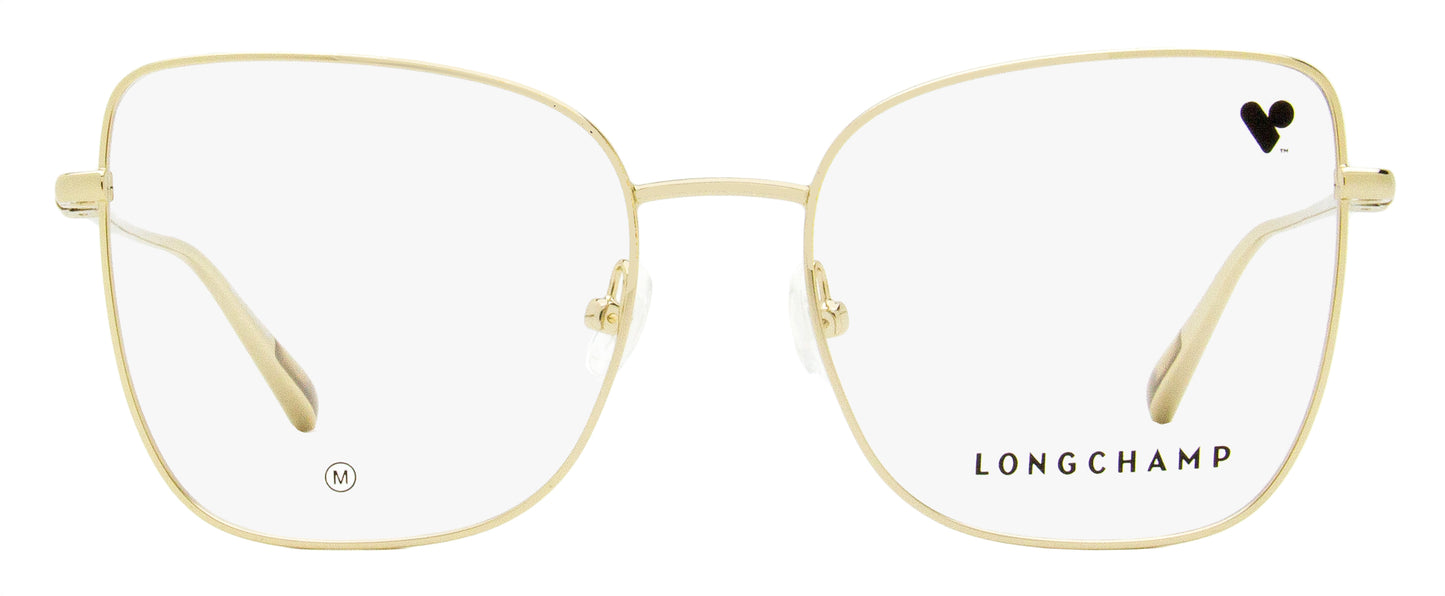 Longchamp Modified Square Eyeglasses LO2159 714 Gold 52mm