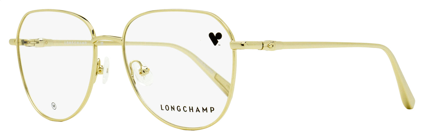 Longchamp Geometric Oval Eyeglasses LO2161 714 Gold 53mm