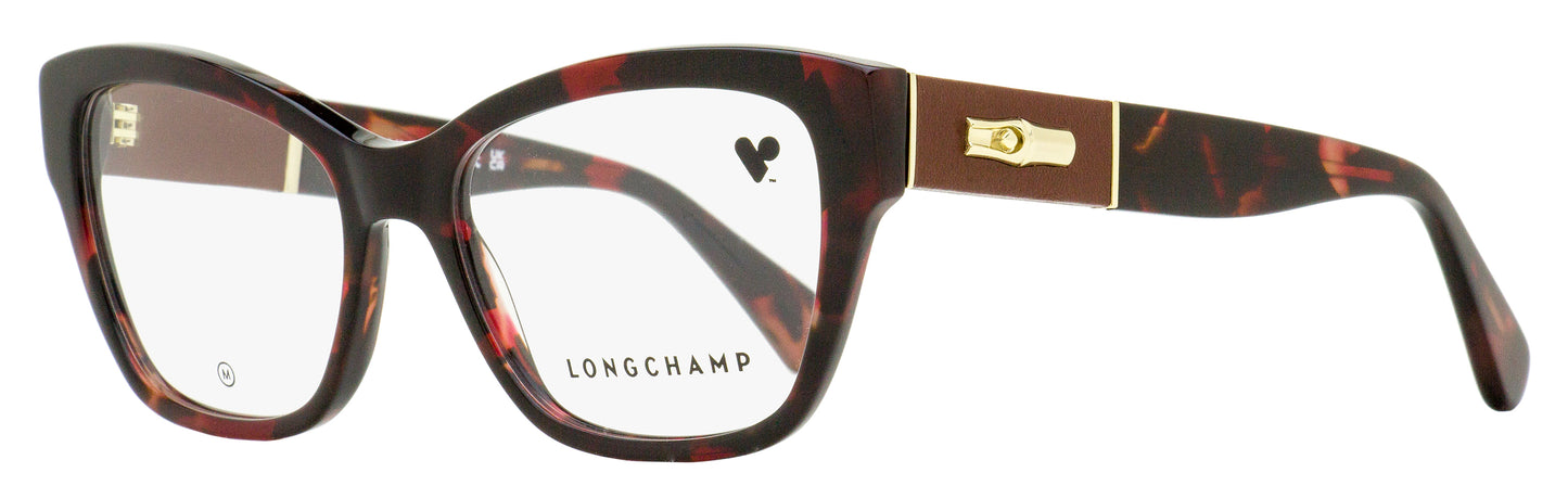 Longchamp Geometric Butterfly Eyeglasses LO2742L 640 Red Havana 52mm