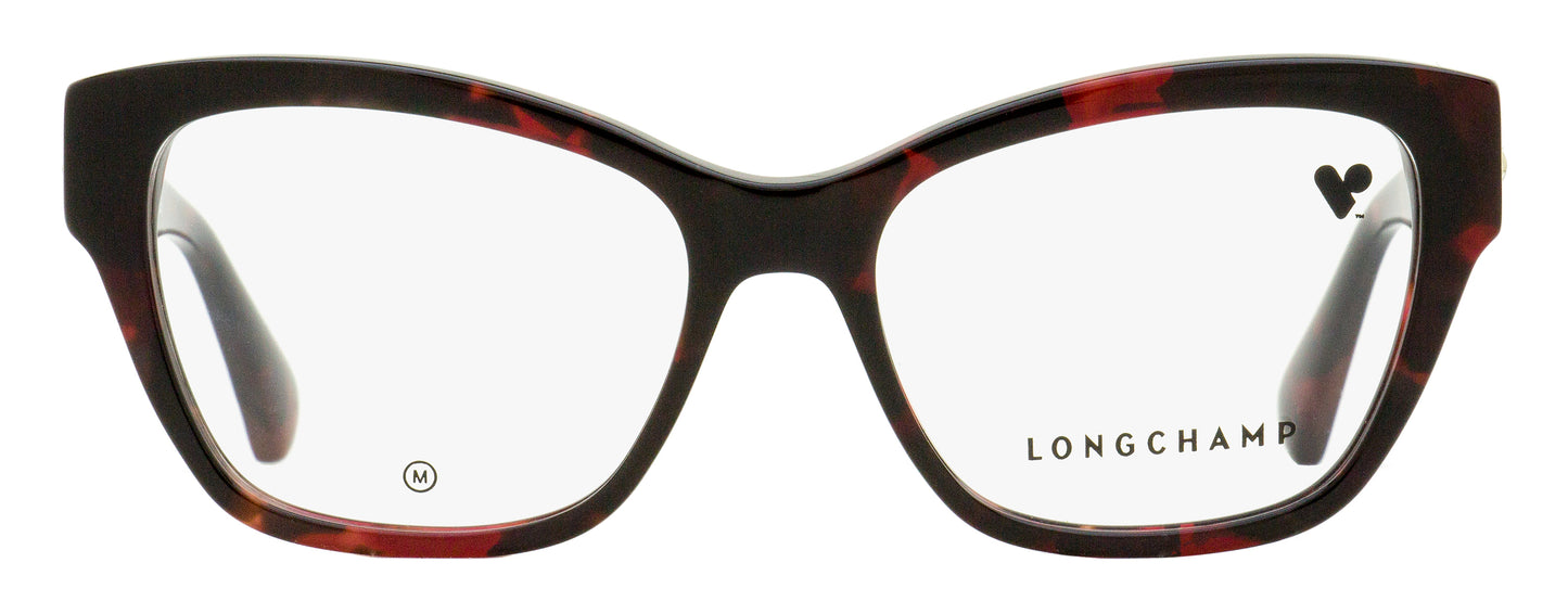Longchamp Geometric Butterfly Eyeglasses LO2742L 640 Red Havana 52mm