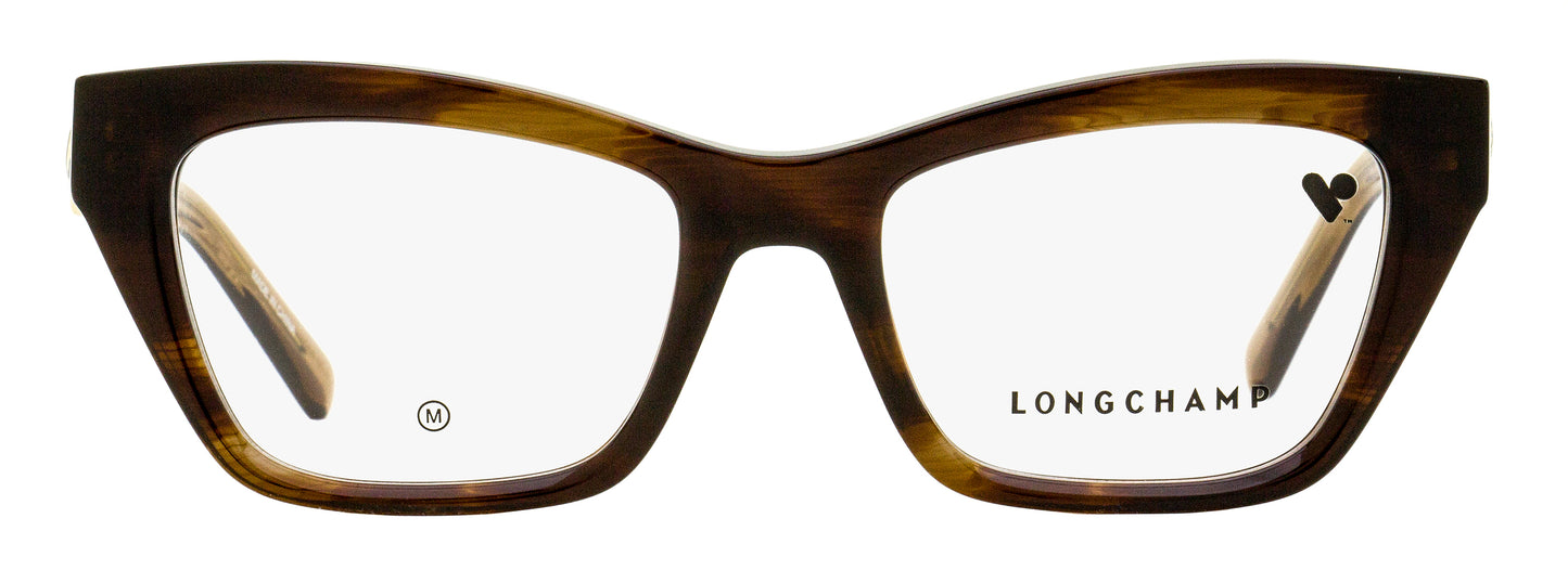 Longchamp Arching Brow Line Eyeglasses LO2762 238 Brown Horn 51mm