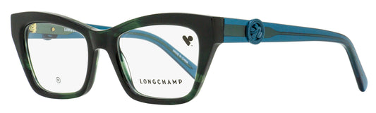 Longchamp Arching Brow Line Eyeglasses LO2762 304 Green Horn/Blue 51mm