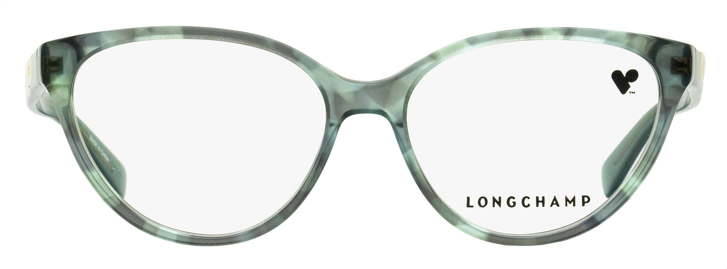 Longchamp Cat Eye Eyeglasses LO2764 410 Textured Azure 53mm
