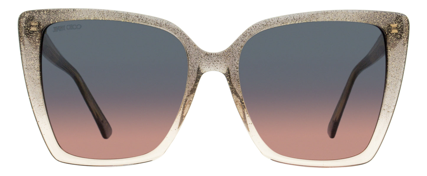 Jimmy Choo Butterfly Sunglasses Lessie KONFF Nude Glitter 56mm