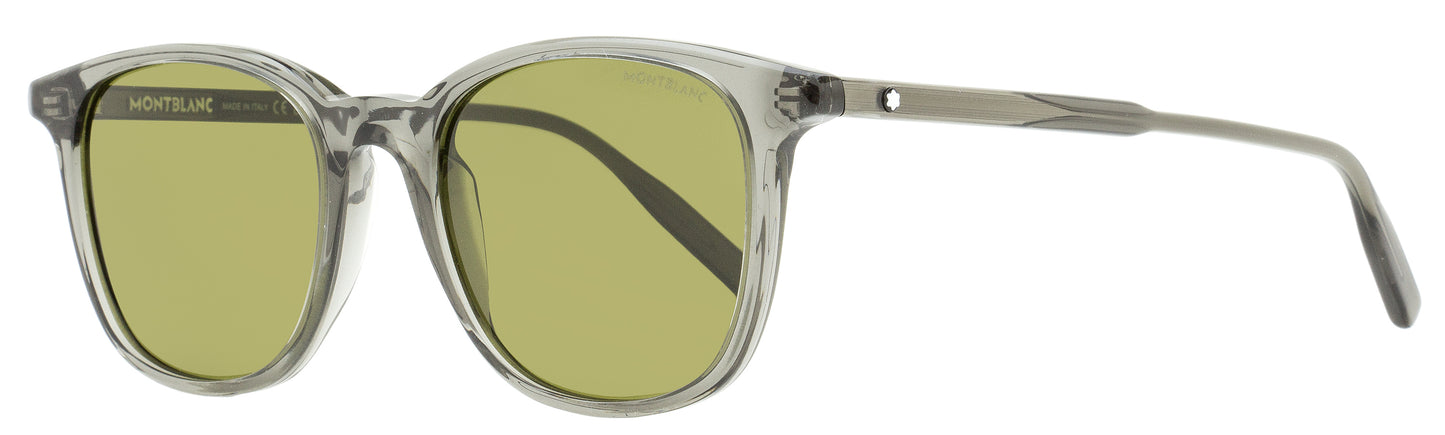 Montblanc Rectangular Sunglasses MB0006S 003 Transparent Gray 52mm