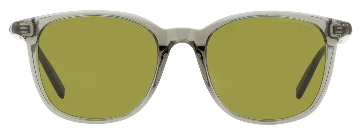 Montblanc Rectangular Sunglasses MB0006S 003 Transparent Gray 52mm