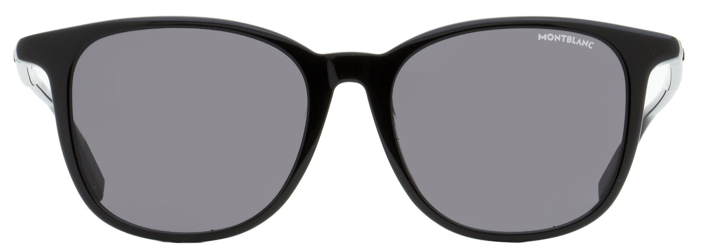 Montblanc Rectangular Sunglasses MB0006SA 001 Black 54mm