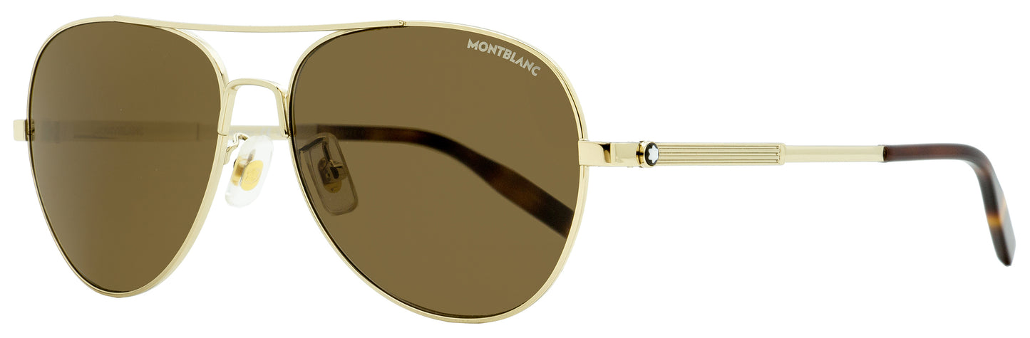 Montblanc Pilot Sunglasses MB0027S 008 Gold/Havana 60mm 0027