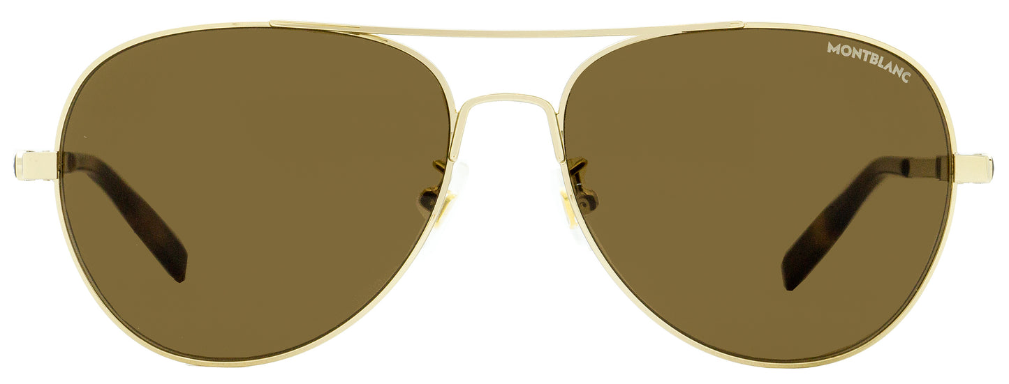 Montblanc Pilot Sunglasses MB0027S 008 Gold/Havana 60mm 0027