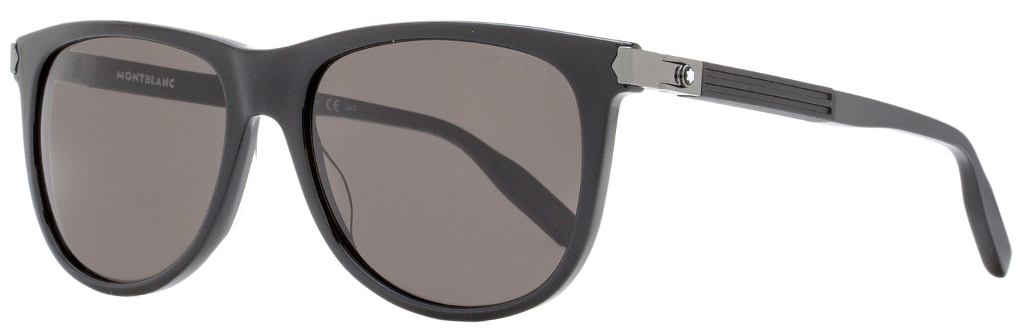 Montblanc Rectangular Sunglasses MB0031S 006 Black/Gunmetal 57mm 31