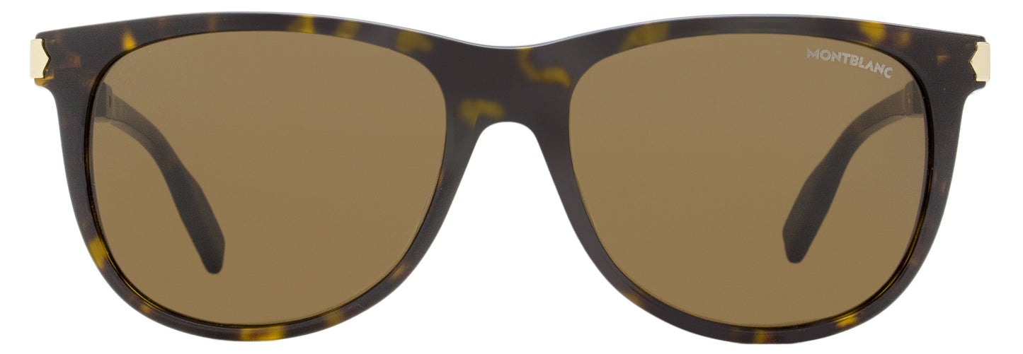 Montblanc Rectangular Sunglasses MB0031S 008 Havana/Gold 57mm 31